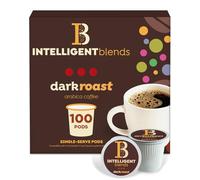 Intelligent Blends Dark Roasted Coffee Pods, 100 ct. Solar Energy Produced, Recyclable, Single Portion, Dark Roasted, 100% Arabica Coffee, California Roasted, KCup Compatible