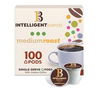 Intelligent Blends Medium Dark Roasted Coffee Pods, 100 ct. Solar Energy Produced, Recyclable, Single Portion, Medium Dark Roasted, 100% Arabica Coffee, California Roasted, KCup Compatible