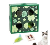 Intelligent Cheese Catch Machine, Cat Puzzle Toy - Automatic Cheese Box | Interactive Cat Toy, Feather Rotation in the Maze of Holes, Diver