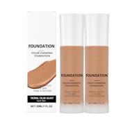 Intelligent Color Correcting Foundation, 30ml/1 fl oz - Instantly Adapts to Your Skin Tone, lightweight Texture, Medium Coverage, long-Lasting Natural Dewy finish (Dark-2Pcs)