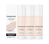 Intelligent Color Correcting Foundation | 30ml Face Buildable Primers | Color Changing Foundation Makeup | Long-lasting Natural Finish Brighten Tone Beauty (Light skin tone(3PC))