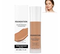 Intelligent Color Correcting Foundation,Face Primer for Mature Skin Face Foundations,Color Changing Foundation Makeup | Long-lasting Natural Finish Brighten Tone Beauty (Dark)