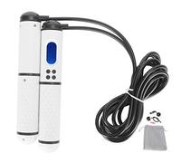 Intelligent Counting Skipping Rope, Wireless Jump Rope with Digital Display, High - Speed Bearing Anti - Winding Fitness Rope with Gravity Balls for Home Gym Cardio (White Black)
