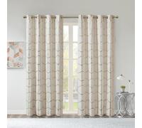 Intelligent Design 2 Panel Blackout Curtains for Bedroom Windows, Metallic Printed Living Room Curtains, Thermal Insulated Window Shades for Home, Machine Washable, Raina, 2-PK 50x84, Ivory/Gold