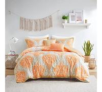 Intelligent Design All Season Teen Bedding Set Matching Shams, Decorative Pillow, Polyester, Orange, King/Lime King