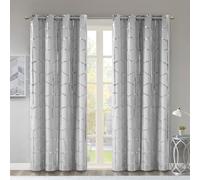 Intelligent Design Blackout Curtains for Bedroom Window 2 Panels Metallic Print Curtains for Living Room Thermal Insulated Curtains for Home Machine Washable Raina 2 Pack
