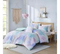 Intelligent Design Cassiopeia Comforter Set - Colorful Watercolor Tie Dye Print, Modern Down Alternative, All Season Bedding with Matching Sham and Toss Pillow Full/Queen Multi 4 Piece