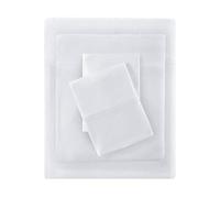 Intelligent Design Cotton Blend Jersey Knit Bed Sheet Set Wrinkle Resistant, Soft Sheets with 14" Deep Pocket, All Season, Cozy Bedding-Set, Matching Pillow Case, Twin, White 3 Piece