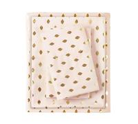 Intelligent Design Microfiber Cozy Bed Sheet Set, Modern All Season Bedding & Pillowcases, Premium 14" Elastic Pocket Fits up to 16" Mattress, Full Blush/Gold Metallic Dot 4 Piece