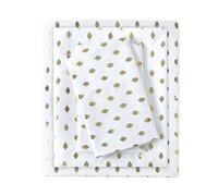 Intelligent Design Microfiber Cozy Bed Sheet Set, Modern All Season Bedding & Pillowcases, Premium 14" Elastic Pocket Fits up to 16" Mattress, Queen White/Gold Metallic Dot 4 Piece