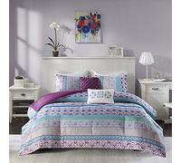 Intelligent Design Modern All Season Bedding Set with Matching Sham, Decorative Pillow, Polyester, Purple, Full/Queen