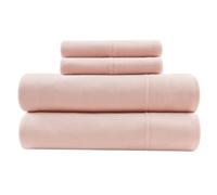 Intelligent Design Sheet Set Cotton Jersey Knit Blend, Soft & Breathable Sheets All Season Cotton Blend Sheet Set Feels Cool & Smooth, Deep Pocket Fits Up to 16" Mattress, Full Blush 4 Piece