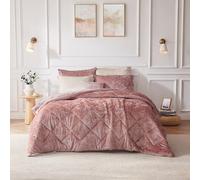 Intelligent Design Velvet Comforter, Polyester, Blush, Full/Queen