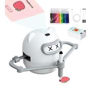 Intelligent Drawing Robot - Interactive Creative Toy | Pictorial Activity | USB Rechargeable Graphic Machine With 100 Cards, 12 Color Markers, Montesşori Art Learning For Children 3-10