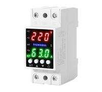 Intelligent Dual Display LCD Voltage Protector with Over Under Current Control, Adjustable -40A For Relay for 80-300V AC Systems, PA66 Flame Retardant Shell, Real-