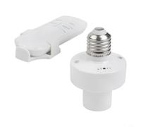 Intelligent E27 Bulb Socket with Timer - Remote Controlled Lamp Holder for Smart Home - Fits 110V 220V Systems - Easy Install Adapter for LED Halogen Bulbs - White Finish