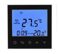 Intelligent Electric Heating Thermostat 16A With Dual Temperature Display And Customizable Weekly Programming For Optimal Energy Use(Black)