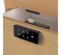 Intelligent Fingerprint Cabinet Lock, Electronic Combination Lock with USB Charging and Two Mode Management for Cabinets, Lockers and Drawers, Robust ABS Material, Black (B)