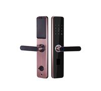 Intelligent Fingerprint Electronic Door Lock with Biometric Fingerprint/IC Card/Password/Key Unlocking/USB Emergency Charging (Color : Red Bronze)