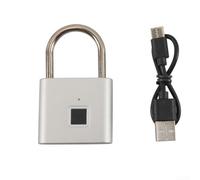 Intelligent Fingerprint Lock, Pack, Outdoor Waterproof Security Lock, 0.5s Fast Biometric, USB-C Rechargeable with Low Battery, for Camper Yacht RV Storage and Travel Use(Silver)