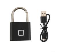 Intelligent Fingerprint Lock, Pack, Outdoor Waterproof Security Lock, 0.5s Fast Biometric, USB-C Rechargeable with Low Battery, for Camper Yacht RV Storage and Travel Use(Black)