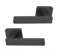 Intelligent Hardware Uap Cube Matt Black Internal Door Handles Pair - Premium Range Zinc Square Rose Lever Design