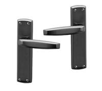 Intelligent Hardware Uap Deco Black Nickel Internal Door Handles Pair- Lever On Backplate Latch Set