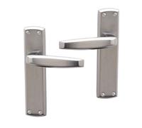 Intelligent Hardware Uap Deco Polished/satin Chrome Internal Door Handles Pair- Lever On Backplate Latch Set