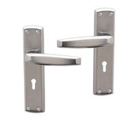 Intelligent Hardware Uap Deco Polished/satin Chrome Internal Door Handles Pair- Lever On Backplate Lock Set