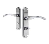 Intelligent Hardware Uap E-Zeta Polished Chrome Internal Door Handle Pair- Lever On Backplate Bathroom Set Eco Series