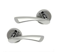 Intelligent Hardware Uap E-Zeta Polished Polished Chrome Aluminium Internal Door Handle Pair- Eco Series Lever On Round Rose