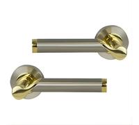 Intelligent Hardware Uap Enterprise Dual Finish Brass/satin Nickel Internal Door Handles Pair- Premium Zinc Lever Design