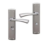 Intelligent Hardware Uap Grosvenor Polished Chrome Plated Internal Door Handles Pair- Lever On Backplate Bathroom Set