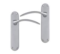 Intelligent Hardware Uap Majestic Satin Chrome Internal Door Handles Pair- Lever On Backplate Latch Set