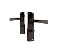 Intelligent Hardware Uap Ritz Black Nickel Internal Door Handles Pair- Lever On Backplate Bathroom Set