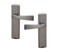 Intelligent Hardware Uap Ritz Black/satin Nickel Internal Door Handles Pair- Lever On Backplate Latch Set