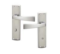 Intelligent Hardware Uap Ritz Polished/satin Chrome Internal Door Handles Pair- Lever On Backplate Bathroom Set