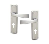 Intelligent Hardware Uap Ritz Polished/satin Chrome Internal Door Handles Pair- Lever On Backplate Euro Lock Set