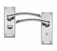 Intelligent Hardware Uap Roma Chrome Internal Door Handles Pair- Lever On Backplate Bathroom Set