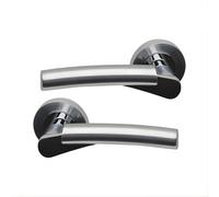 Intelligent Hardware Uap Ruby Dual Finish Polished/satin Chrome Internal Door Handles Pair- Premium Zinc Lever Design
