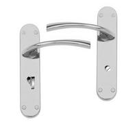 Intelligent Hardware Uap Scimitar Chrome Internal Door Handles Pair- Lever On Backplate Bathroom Set