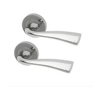 Intelligent Hardware Uap Scimitar Polished Chrome Internal Door Handles Pair- Premium Range Zinc Round Rose Lever Design