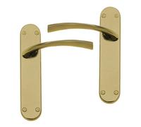Intelligent Hardware Uap Scimitar Polished Matt Antique Brass Internal Door Handle Pair- Lever On Backplate Latch Set