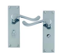 Intelligent Hardware Uap Victorian Heavy Scroll Chrome Internal Door Handles Pair- Lever On Backplate Bathroom Set