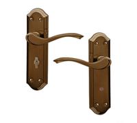 Intelligent Hardware Uap Windsor Bronze Internal Door Handles Pair- Lever On Backplate Bathroom Set