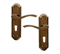 Intelligent Hardware Uap Windsor Bronze Internal Door Handles Pair- Lever On Backplate Euro Lock Set