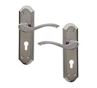Intelligent Hardware Uap Windsor Polished/satin Chrome Internal Door Handles Pair- Lever On Backplate Euro Lock Set