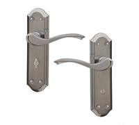 Intelligent Hardware Uap Windsor Polished/satin Chrome Internal Door Handles Pair- Lever On Backplate Bathroom Set