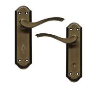 Intelligent Hardware Uap York Polished Bronze Internal Door Handle Pair- Lever On Backplate Bathroom Set Eco Series