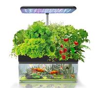 Intelligent Hydroponic Planting System & Fish Farming Kit - Dual Purpose Solution | Ideal for Plant Growth & Ecological Fish Farming | Full Spectrum LED Lights | Adjustable Lamp Bracket | Touch Screen